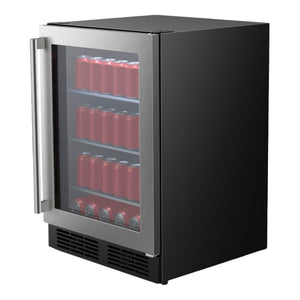 Centre de breuvages 24 po, 140 canettes Inox - 1 zone