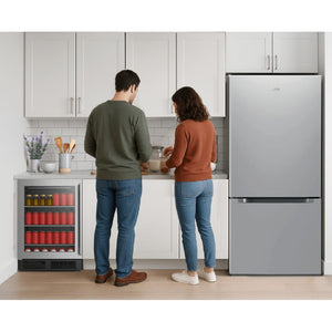 Centre de breuvages 24 po, 140 canettes Inox - 1 zone