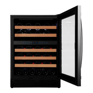 Cellier à vin 24 po, 46 bouteilles Inox - 2 zones