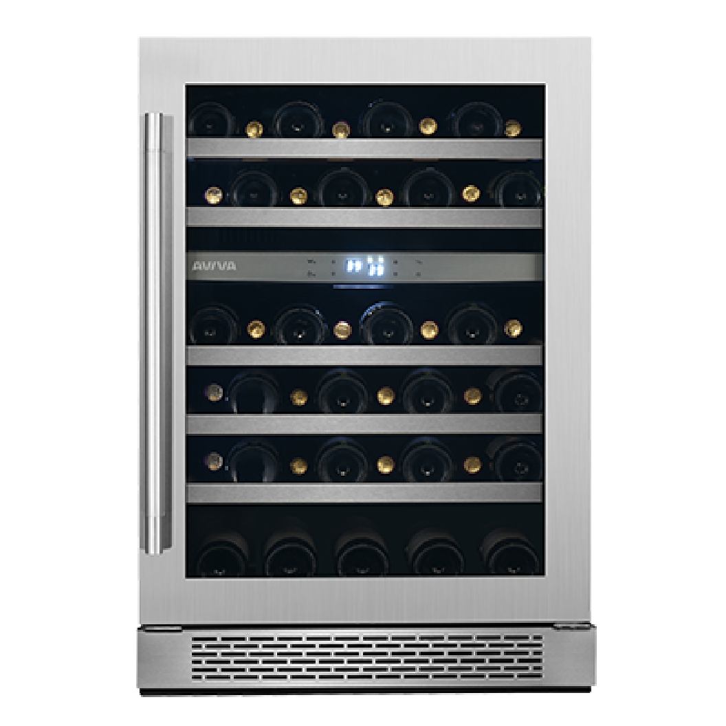 Cellier à vin 24 po, 46 bouteilles Inox - 2 zones