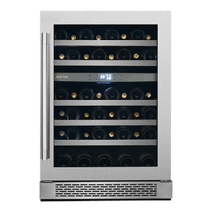 Cellier à vin 24 po, 46 bouteilles Inox - 2 zones