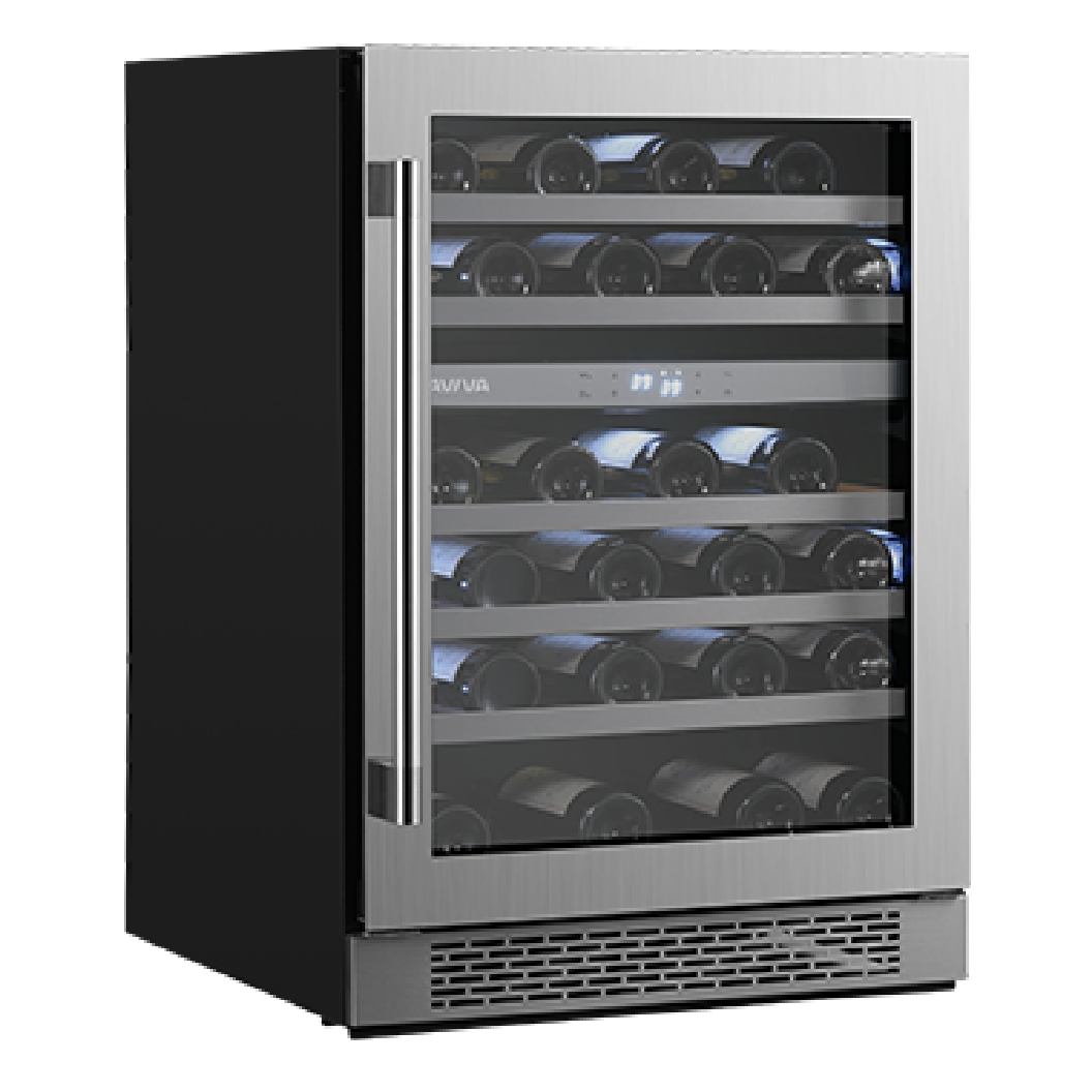 Cellier à vin 24 po, 46 bouteilles Inox - 2 zones