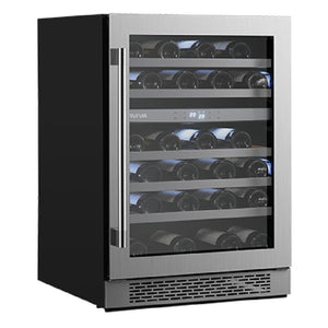 Cellier à vin 24 po, 46 bouteilles Inox - 2 zones