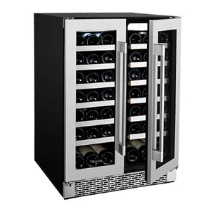 Cellier/Centre de breuvages porte française 24 po, Inox 21 bouteilles & 64 canettes