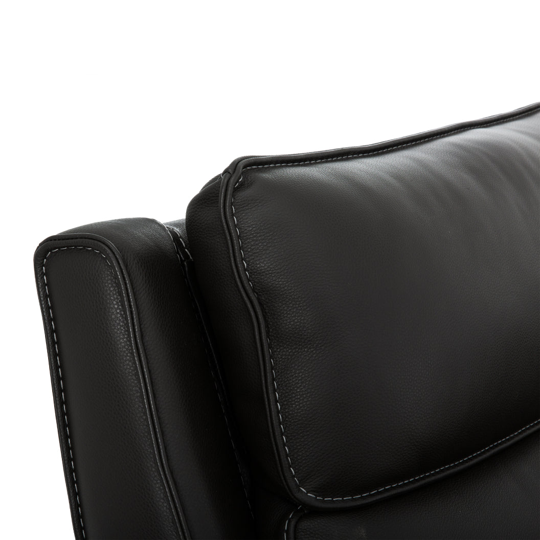 Sectionnel motorisé 6 pièces en cuir noir espresso avec console - Knox