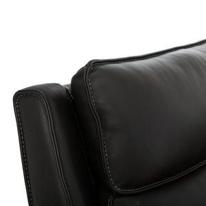 Sectionnel motorisé 6 pièces en cuir noir espresso avec console - Knox
