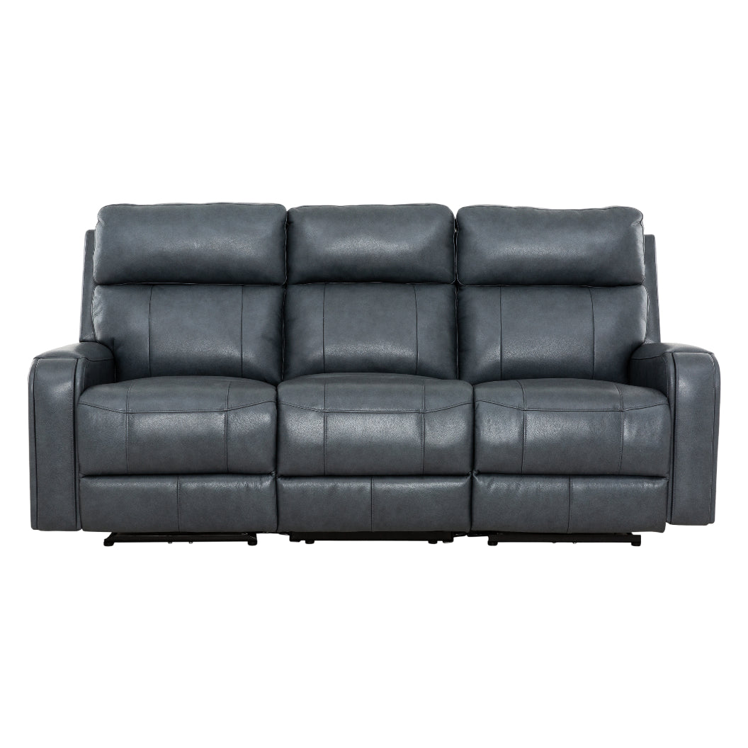 Sofa motorisé en cuir bleu - Cavron