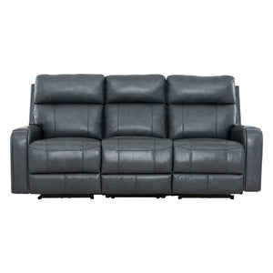 Sofa motorisé en cuir bleu - Cavron