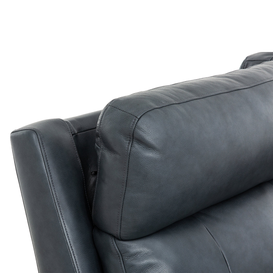 Sofa motorisé en cuir bleu - Cavron