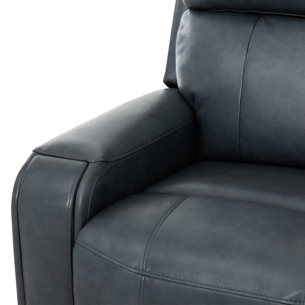 Sofa motorisé en cuir bleu - Cavron
