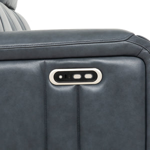 Sofa motorisé en cuir bleu - Cavron