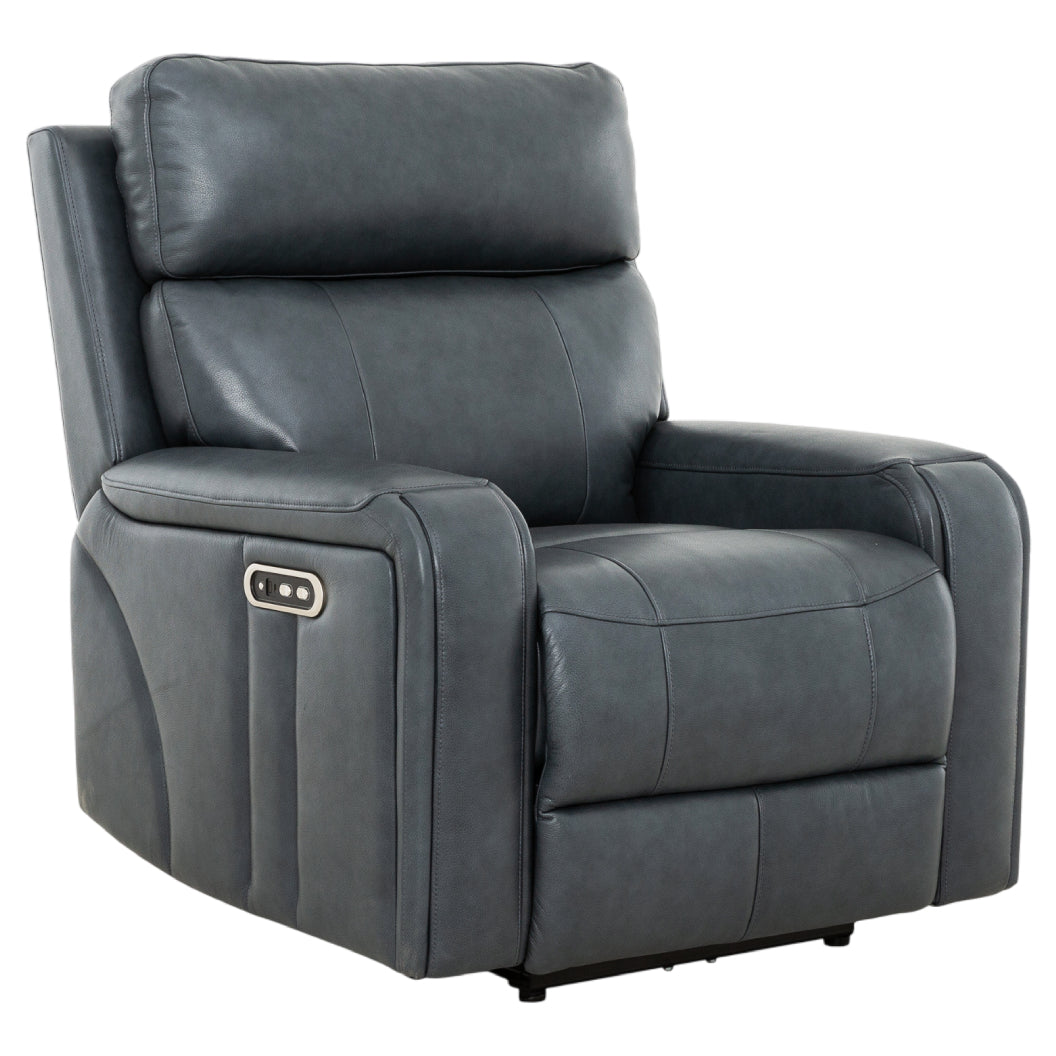 Fauteuil motorisé en cuir bleu - Cavron