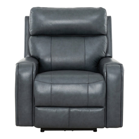 Fauteuil motorisé en cuir bleu - Cavron
