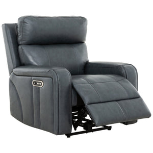 Fauteuil motorisé en cuir bleu - Cavron