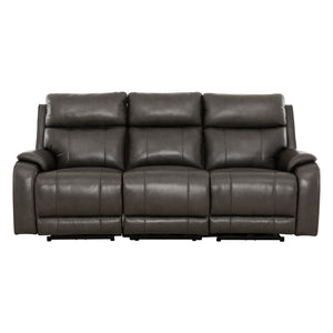 Sofa inclinable motorisé en cuir gris anthracite - Brindle