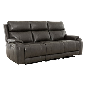 Sofa inclinable motorisé en cuir gris anthracite - Brindle