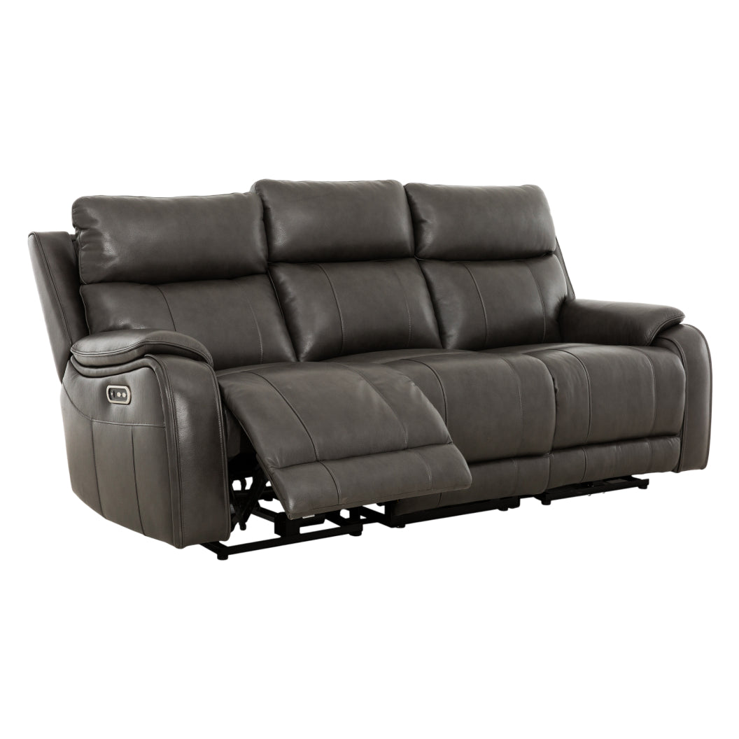 Sofa inclinable motorisé en cuir gris anthracite - Brindle