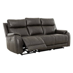 Sofa inclinable motorisé en cuir gris anthracite - Brindle