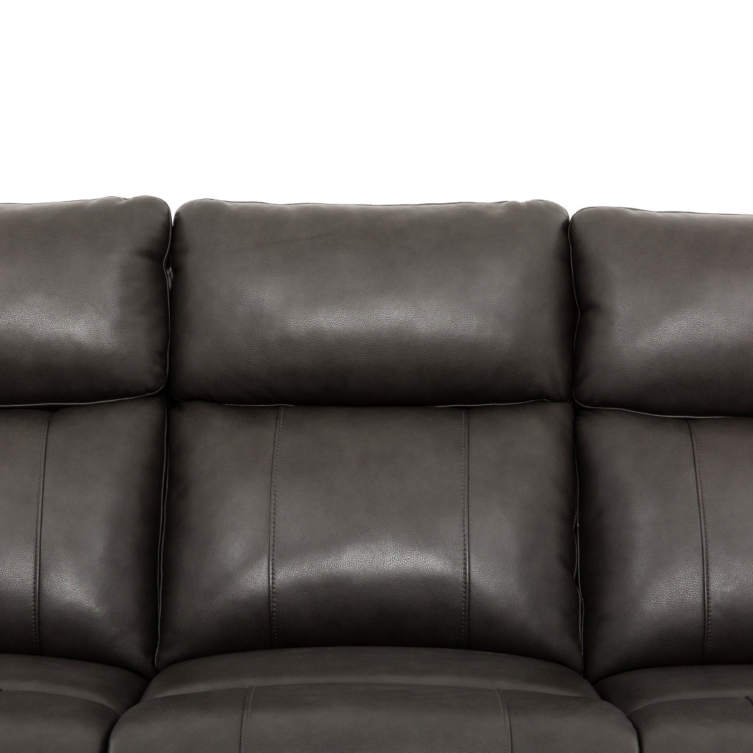 Sofa inclinable motorisé en cuir gris anthracite - Brindle
