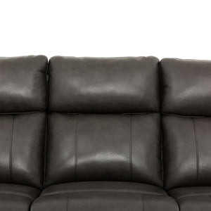 Sofa inclinable motorisé en cuir gris anthracite - Brindle