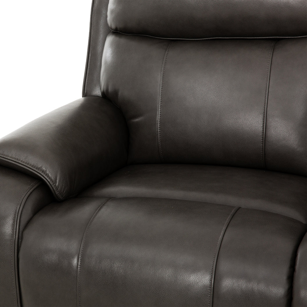Sofa inclinable motorisé en cuir gris anthracite - Brindle