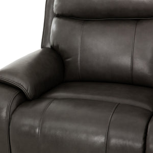 Sofa inclinable motorisé en cuir gris anthracite - Brindle
