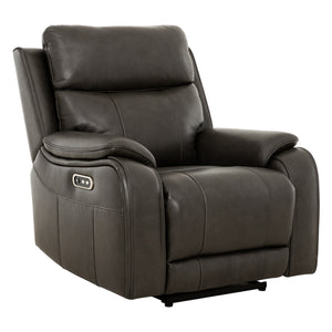 Fauteuil motorisé en cuir gris anthracite - Brindle