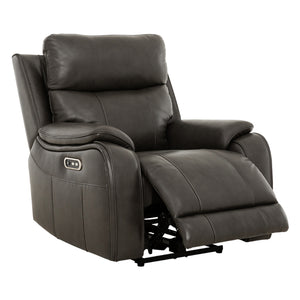 Fauteuil motorisé en cuir gris anthracite - Brindle