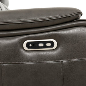 Fauteuil motorisé en cuir gris anthracite - Brindle