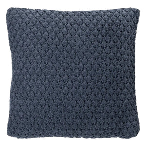 Coussin 18 x 18 po en chenille tressée bleu - Basket