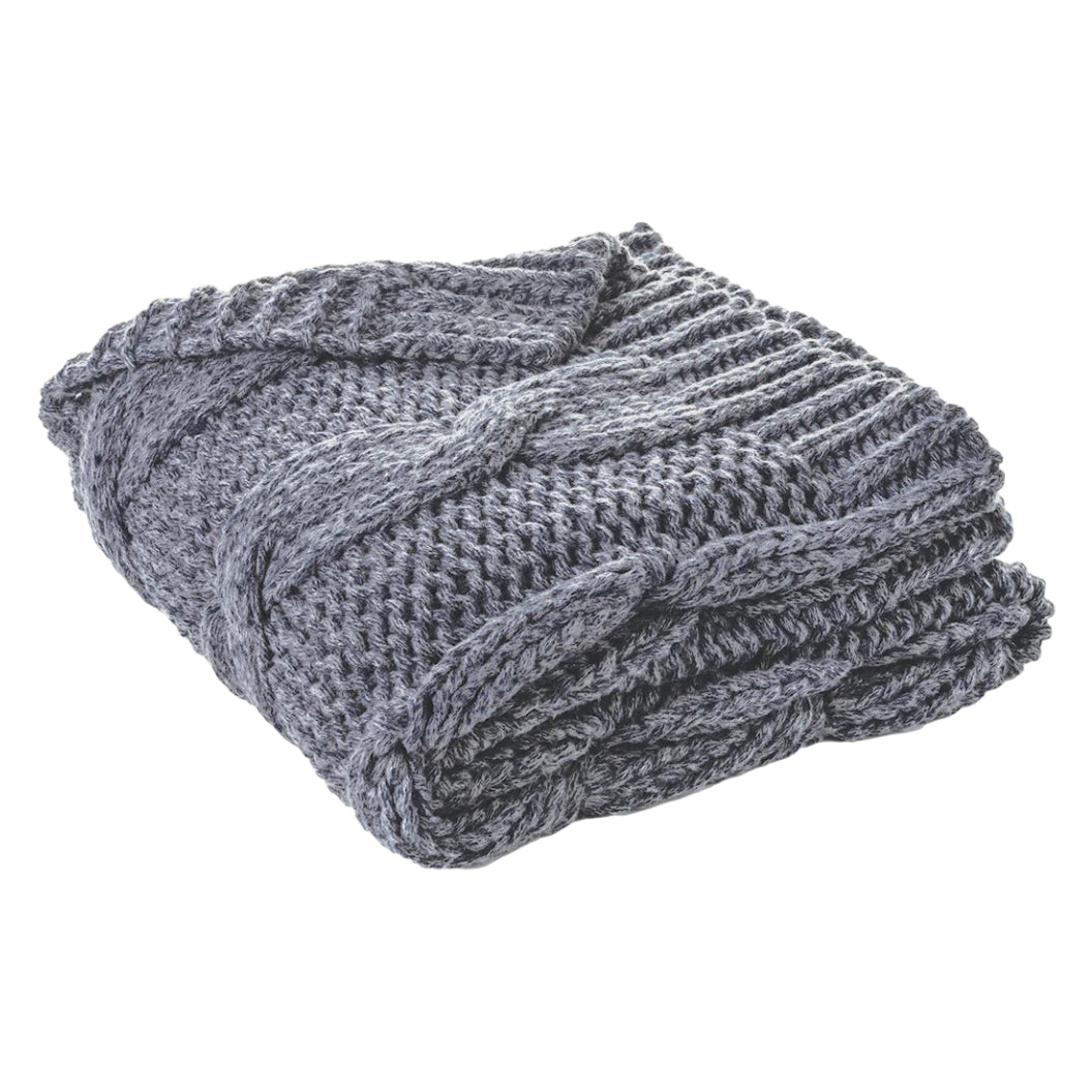 Jeté 50 x 60 po en laine gris - Mitos
