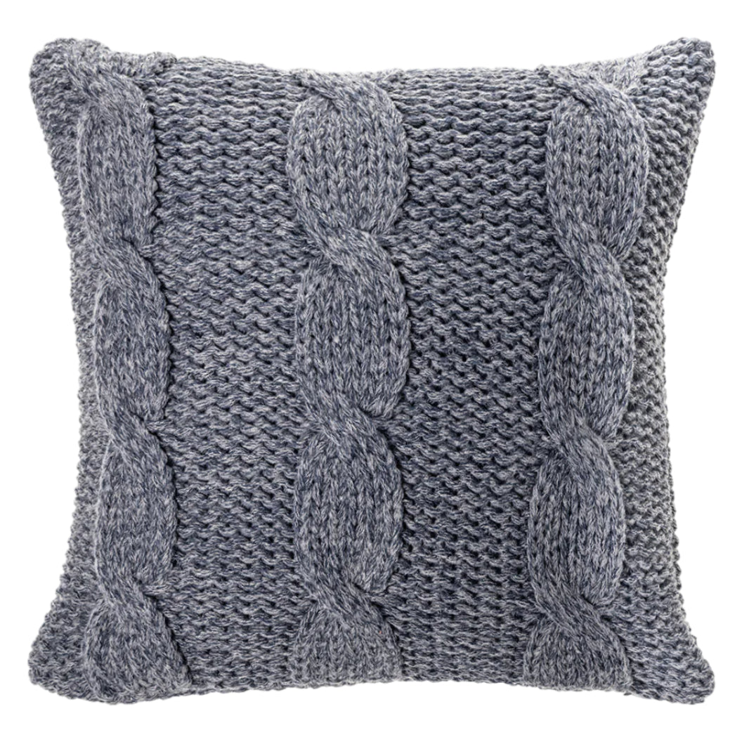 Coussin 18 x 18 po en laine gris - Mitos