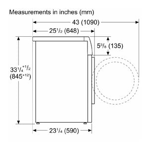 Laveuse compacte 24 po, 2,4 pi³ Acier perlé - Série 800 avec Wi-Fi et 13 cycles