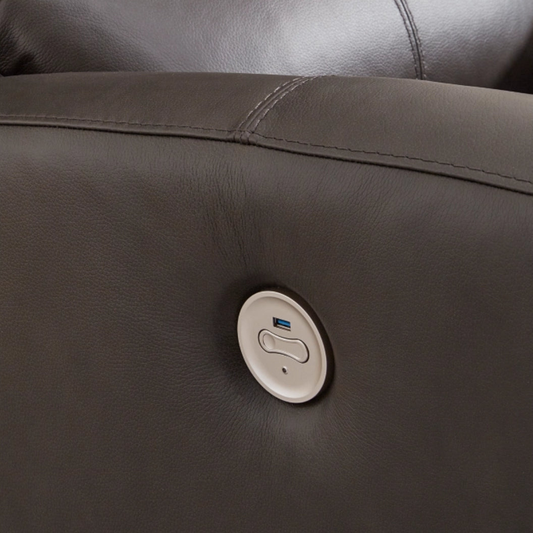 Sofa motorisé en cuir gris foncé - Boxmere