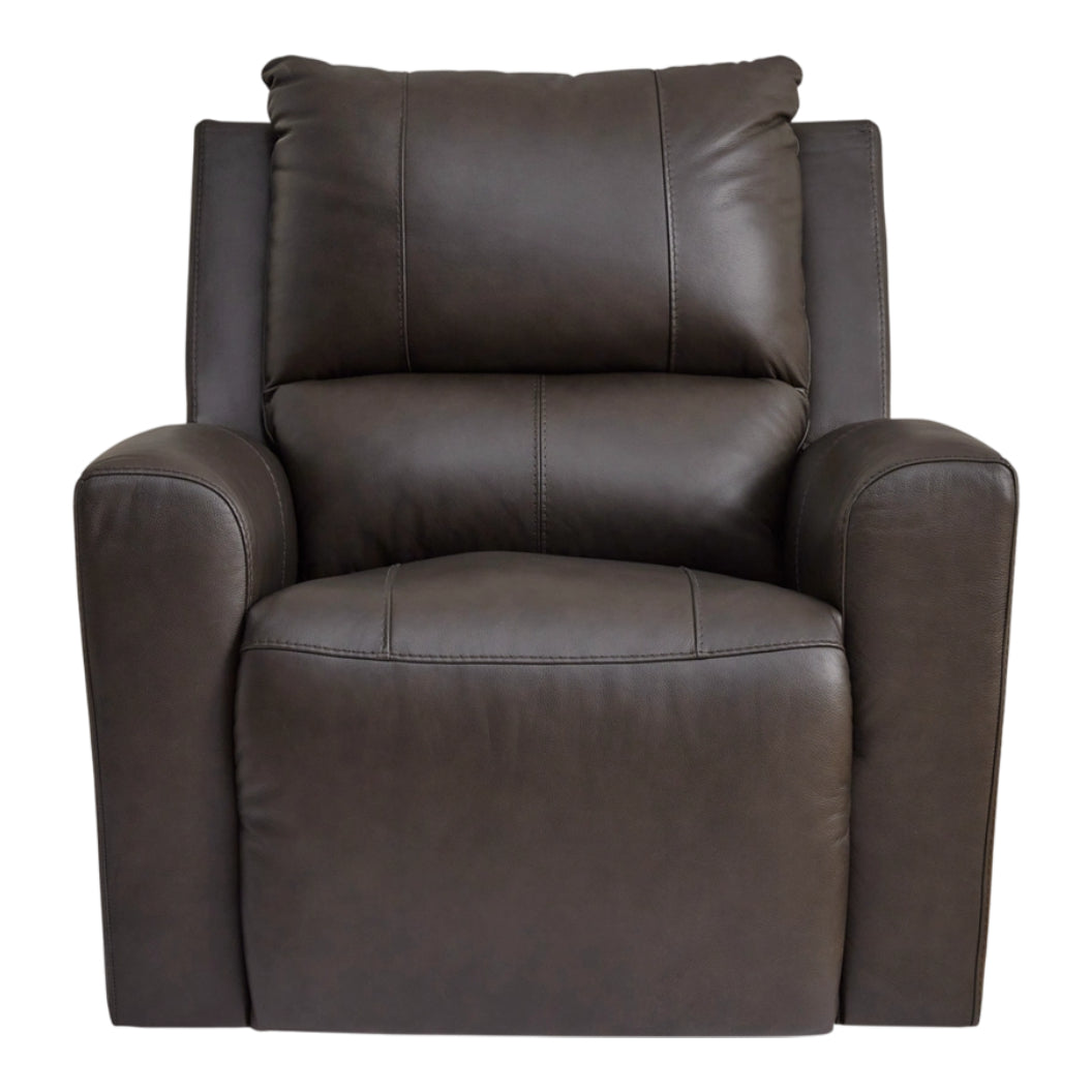 Fauteuil berçant et motorisé en cuir gris foncé - Boxmere