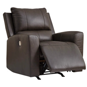 Fauteuil berçant et motorisé en cuir gris foncé - Boxmere