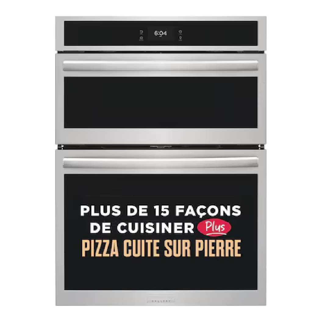 Four encastrable et micro-ondes combiné 30 po, 5,3 pi³ / 1,7 pi³ Inox avec Air Fry et cuisson pizza
