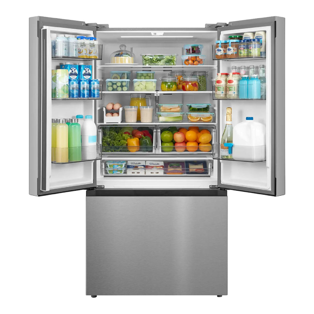 Réfrigérateur porte française à profondeur comptoir 33 po, 22,5 pi³ Inox avec machine à glaçons