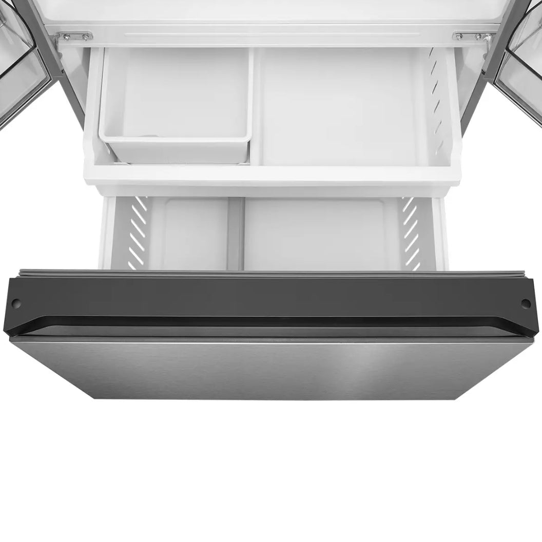 Réfrigérateur porte française à profondeur comptoir 33 po, 22,5 pi³ Inox avec machine à glaçons