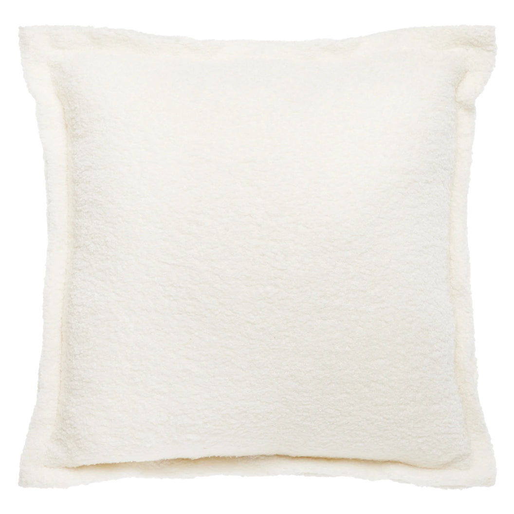 Coussin 18 x 18 po en tissu bouclé blanc - Woolly