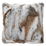 Coussin 18 x 18 po en véritable fourrure de lapin - Mira
