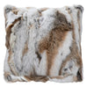 Coussin 18 x 18 po en véritable fourrure de lapin - Mira