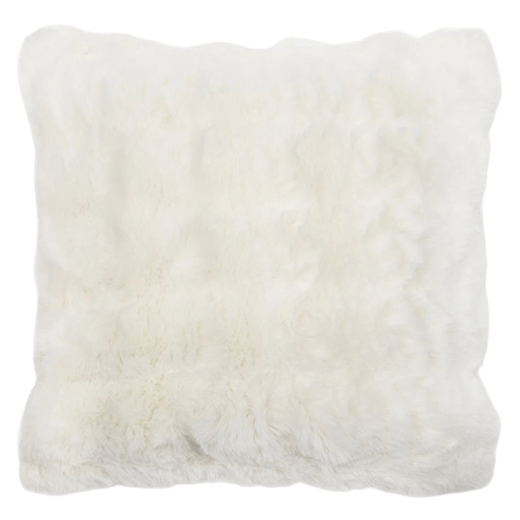 Coussin 18 x 18 po en fausse fourrure - Nuage