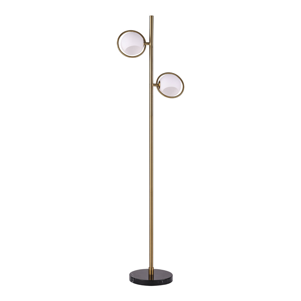 Lampe sur pied en marbre noir et métal doré 59 po. - KM1592F-2