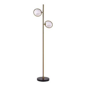 Lampe sur pied en marbre noir et métal doré 59 po. - KM1592F-2