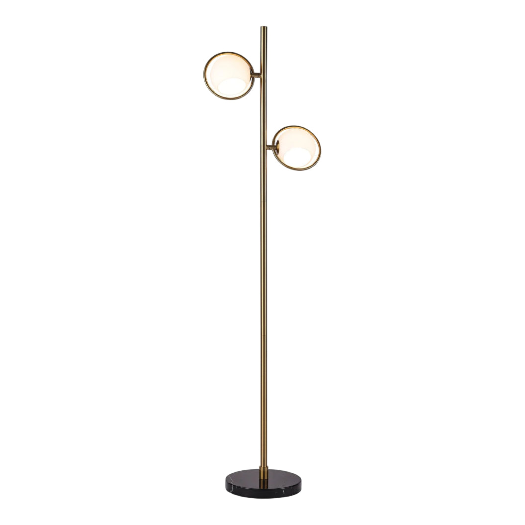 Lampe sur pied en marbre noir et métal doré 59 po. - KM1592F-2