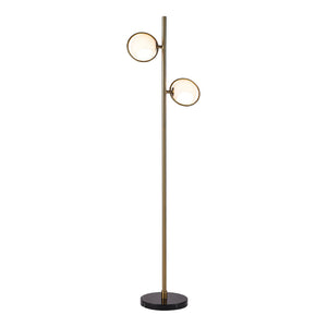 Lampe sur pied en marbre noir et métal doré 59 po. - KM1592F-2
