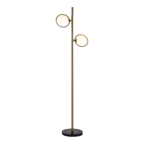 Lampe sur pied en marbre noir et métal doré 59 po. - KM1592F-2
