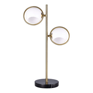 Lampe de table en marbre noir et métal doré 26 po. - KM1592T-2