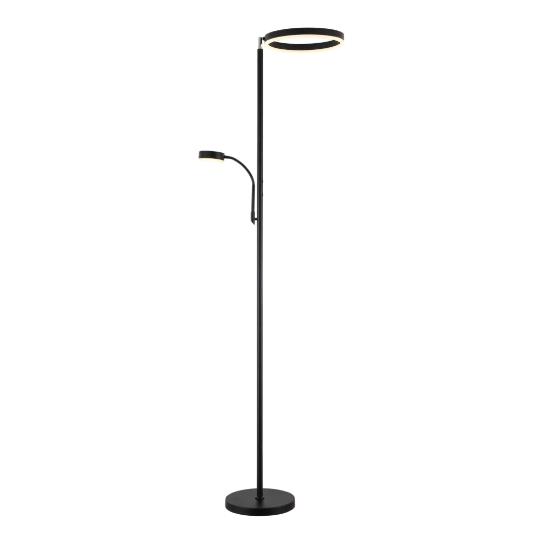 Lampe sur pied en métal noir avec DEL intégré 71 po. - Halo